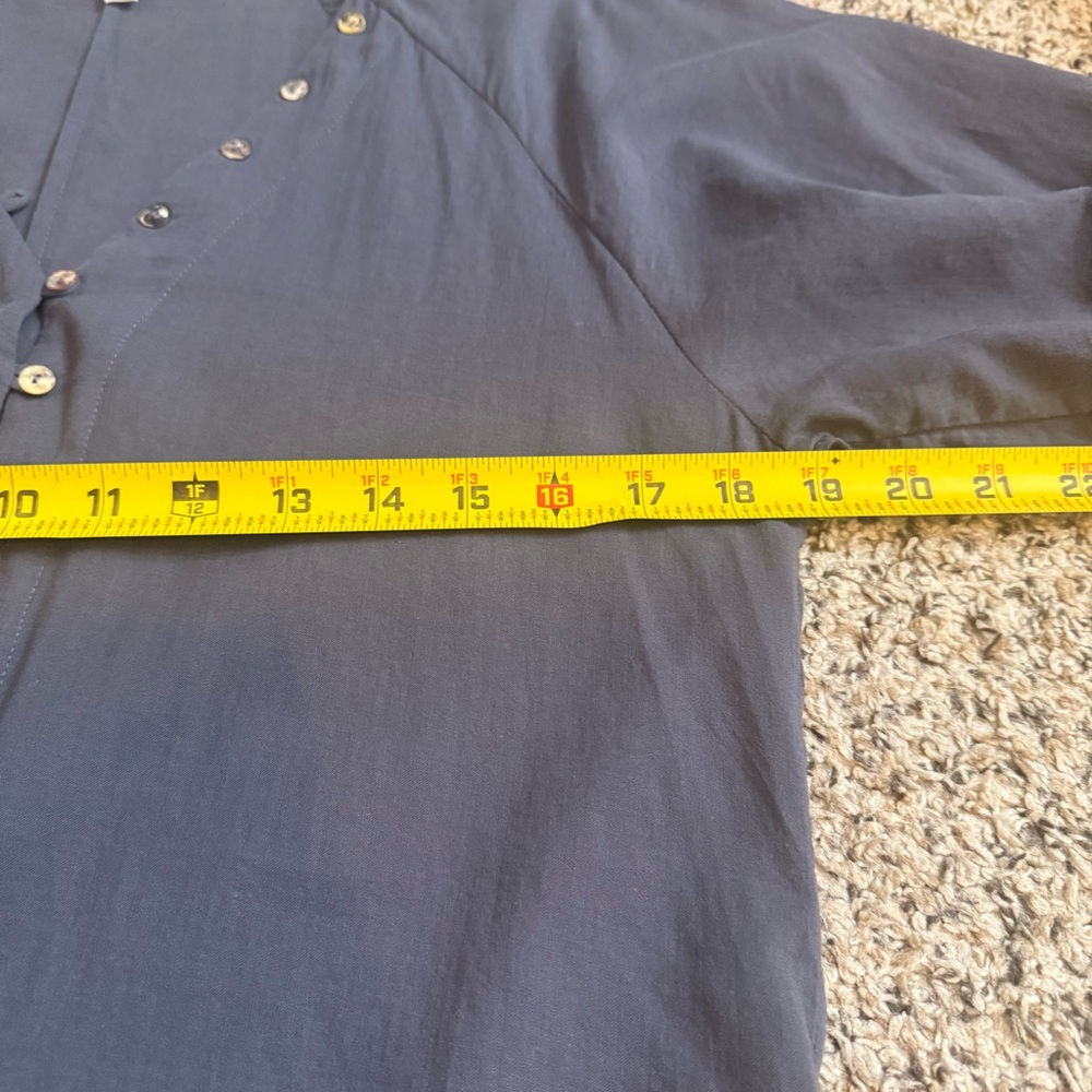 JOHNNY WAS Calme Lightweight Blue Linen Midi Dress with Slip Button Neckline XS - Picture 6 of 10